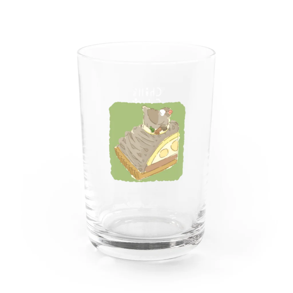 Chill`s Factoryのモンブランケーキ 文鳥 Water Glass :left