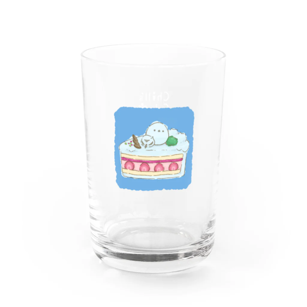 Chill`s Factoryのしろいケーキ シマエナガ Water Glass :left