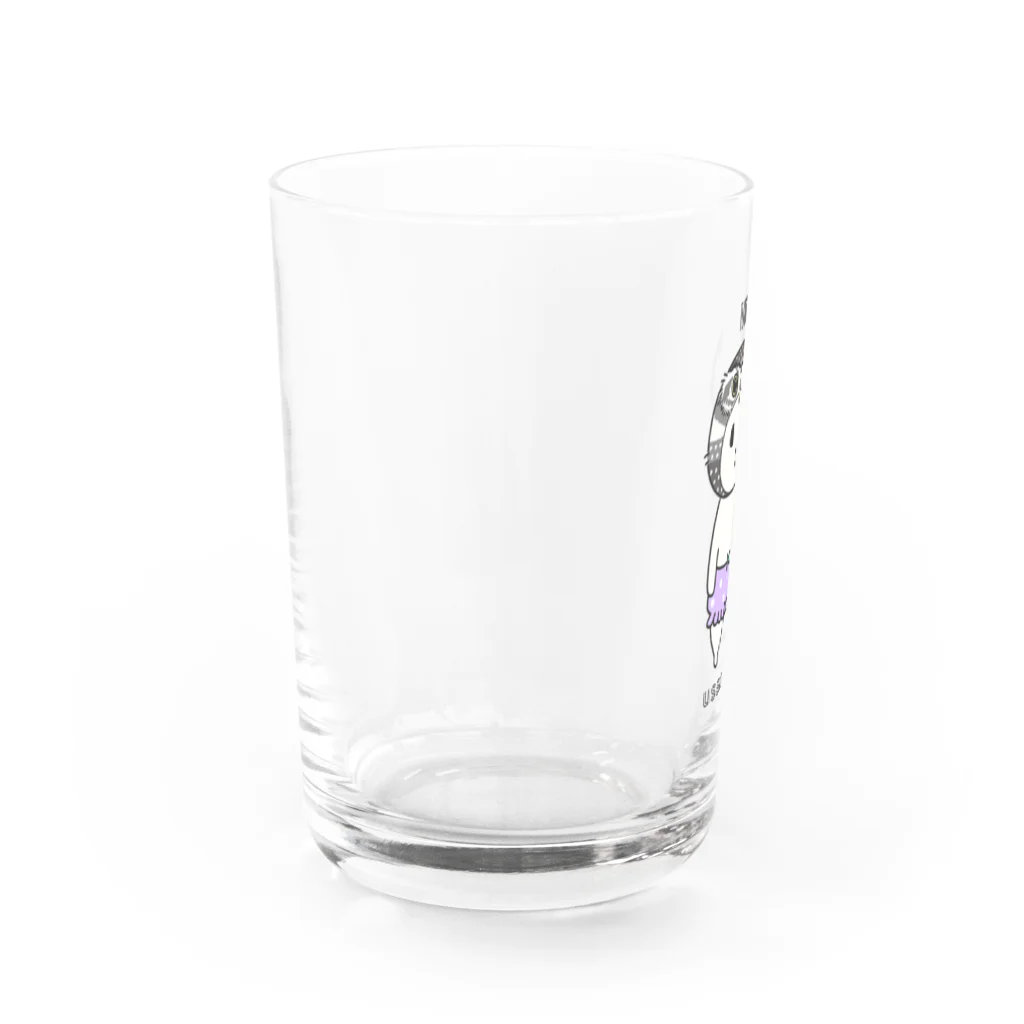 Miiiさんのふくろうウッサ氏【藤】 Water Glass :left