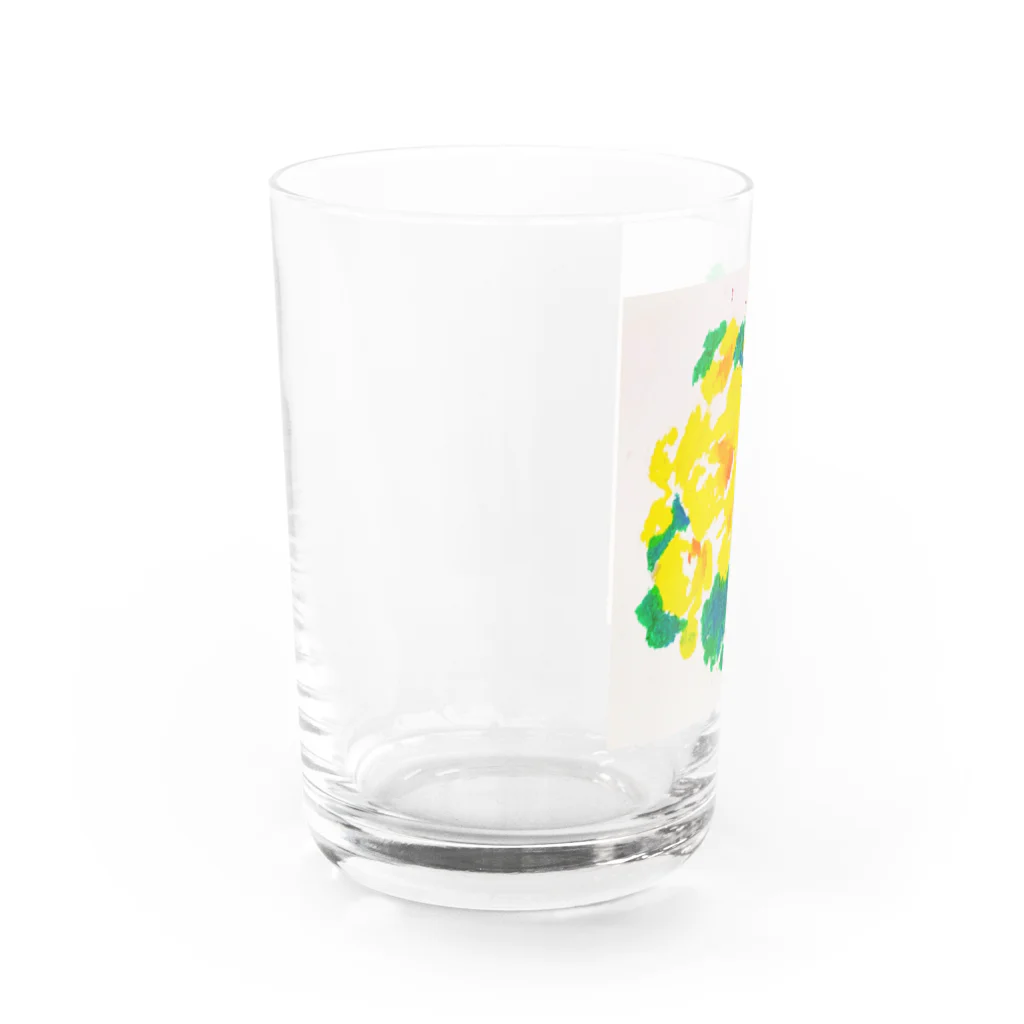 ねこの耳店の黄色い花 Water Glass :left