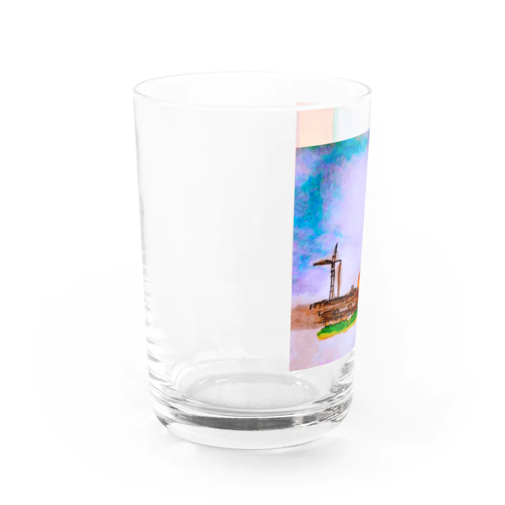 鳥取カランコロンの夕暮れと女の子 Water Glass :left