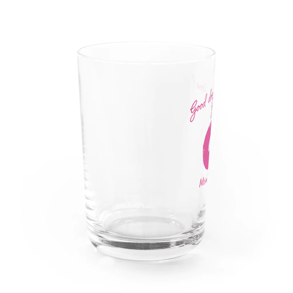 ミサキドーナツ 公式 SUZURI店のgood donuts good time!ロゴ入り Water Glass :left