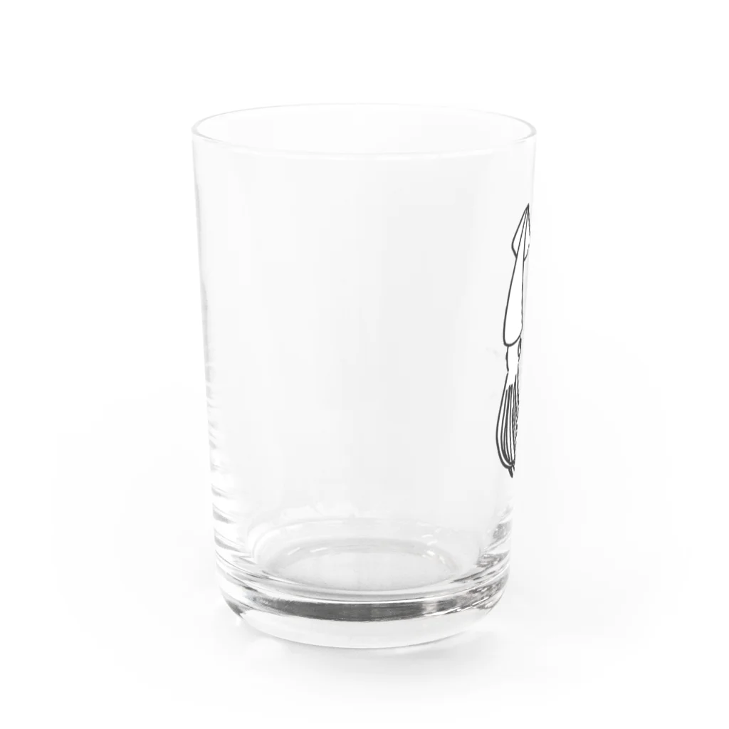 アングラースピリッツのすまし顔のイカくん（文字なしバージョン） Water Glass :left