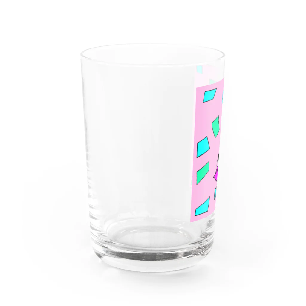 greetenの競技かるた　ピンク Water Glass :left