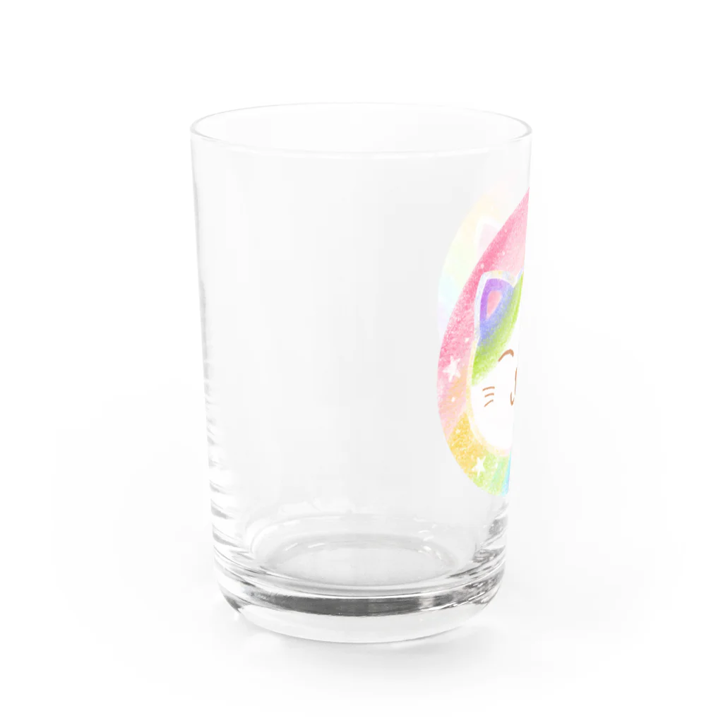 前田悠花｜イラストレーターの★にじいろ猫★ Water Glass :left