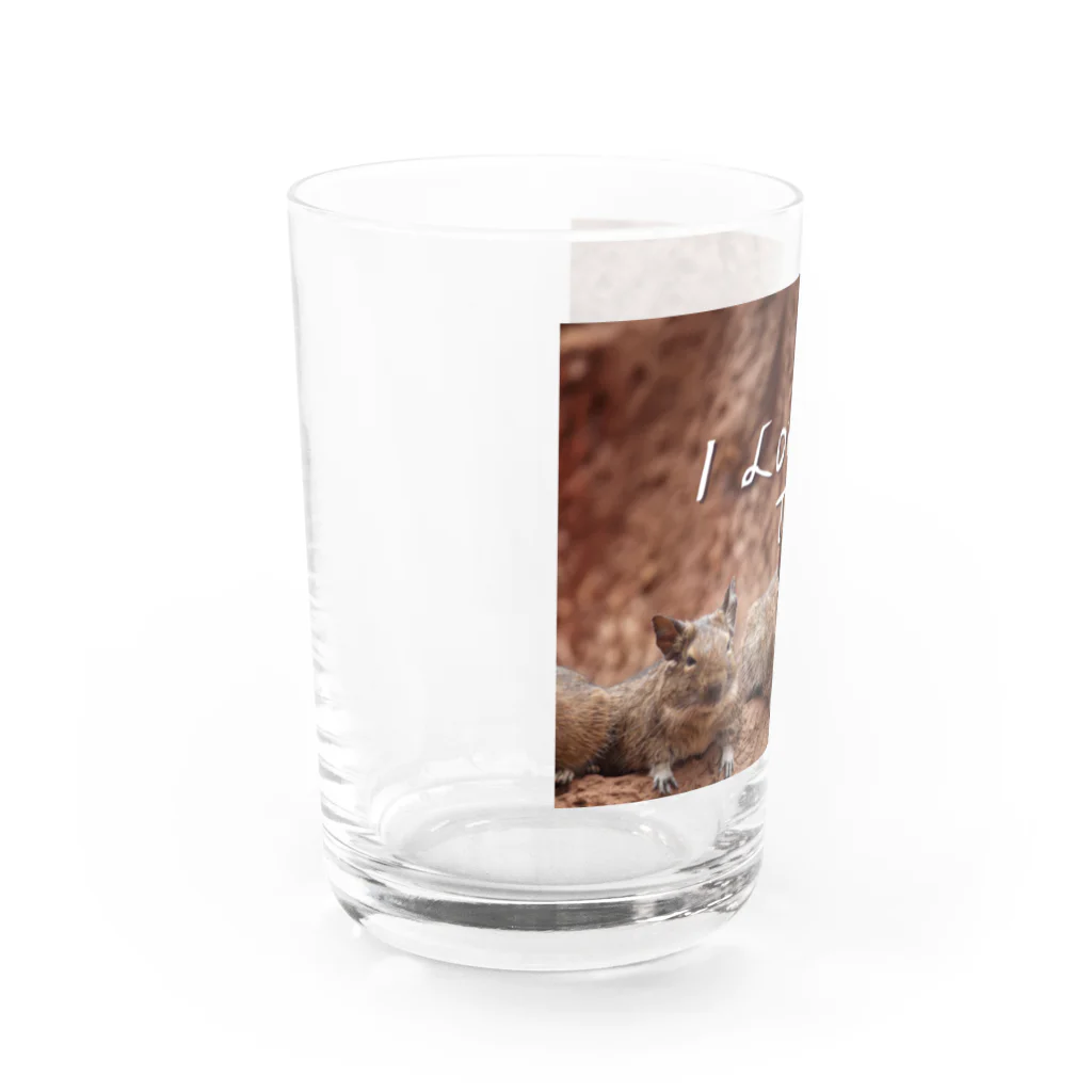 ミラくまのI LOVE Tribe Water Glass :left