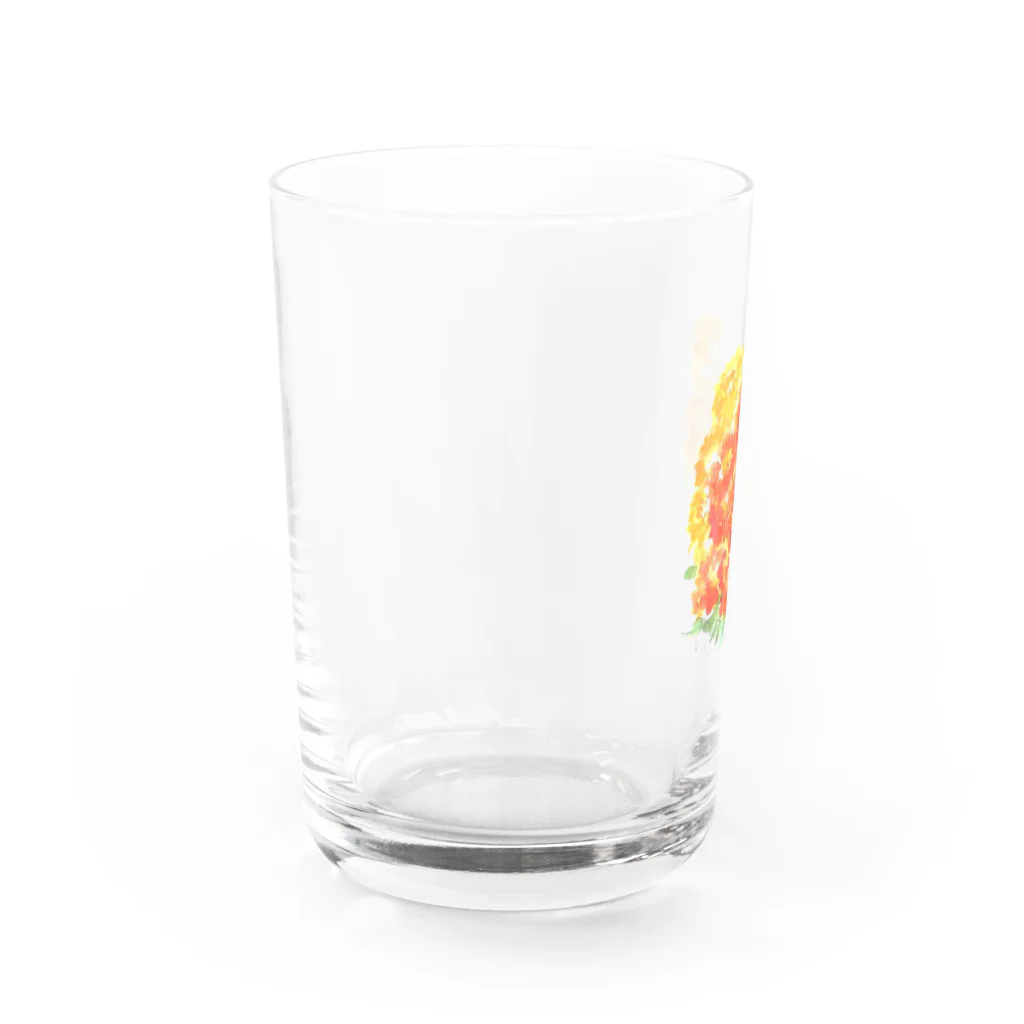 SUZURI.KEY-CHANの7月17日の誕生日花は「百日草」です！ Water Glass :left