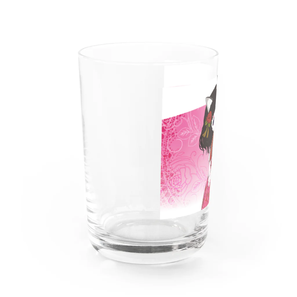 加藤 光雲のRose-design（扇子開きVer.） Water Glass :left