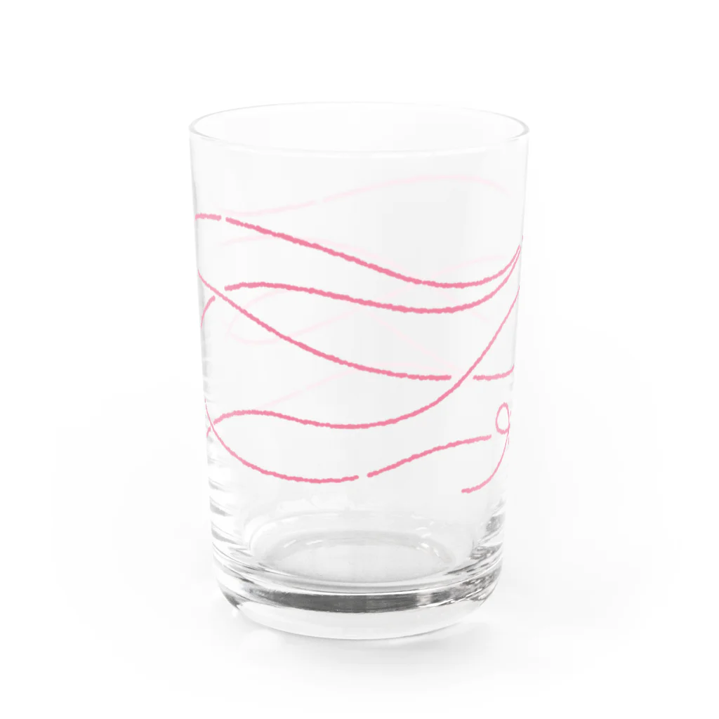 浅沼シオリ｜カップ酒愛好家のリボンぐるぐるグラス（ピンク） Water Glass :left