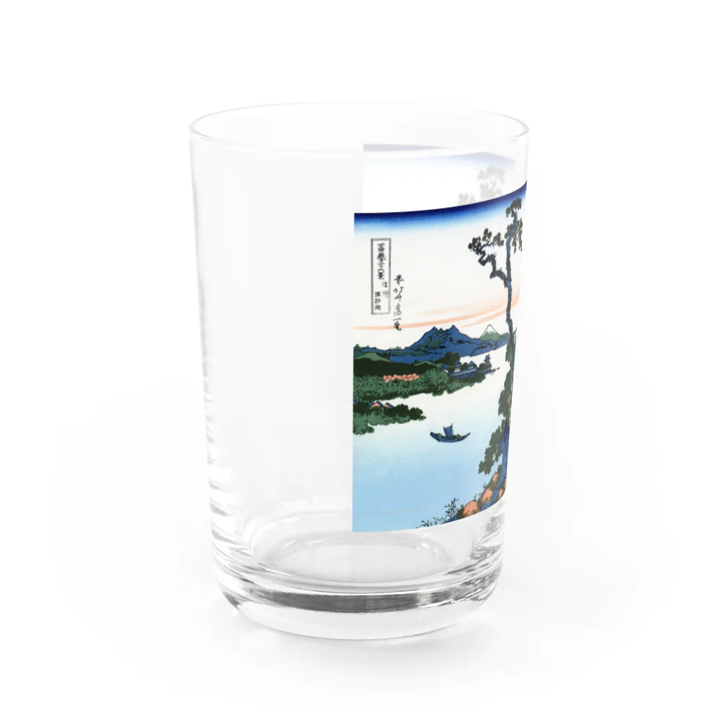 寿めでたや(ukiyoe)の葛飾北斎_冨嶽三十六景　信州諏訪湖 Water Glass :left