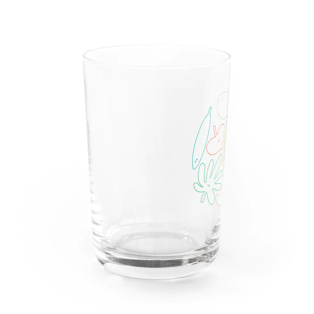 おばけ植物園【小物屋】の葉っぱのおばけたち（ライン） Water Glass :left