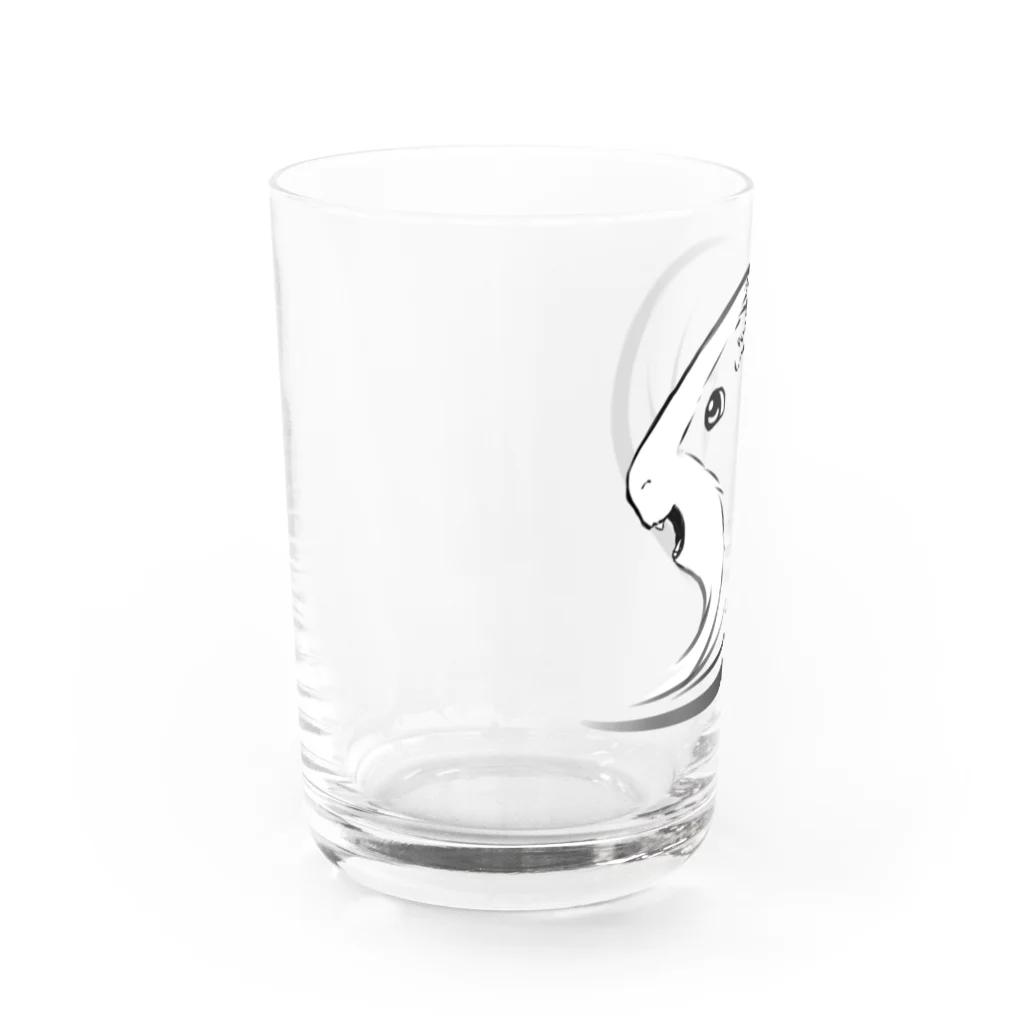 【モルモット】Mugi & Ruki【四国犬】のモルモットのムギちゃん(黒線ver) Water Glass :left