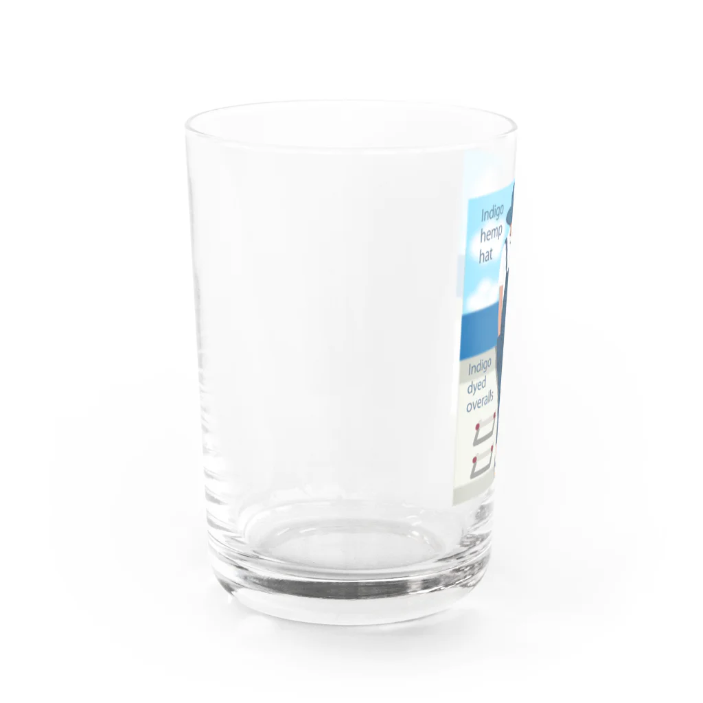 キッズモード某の海とインディゴオーバーオールの青年 Water Glass :left