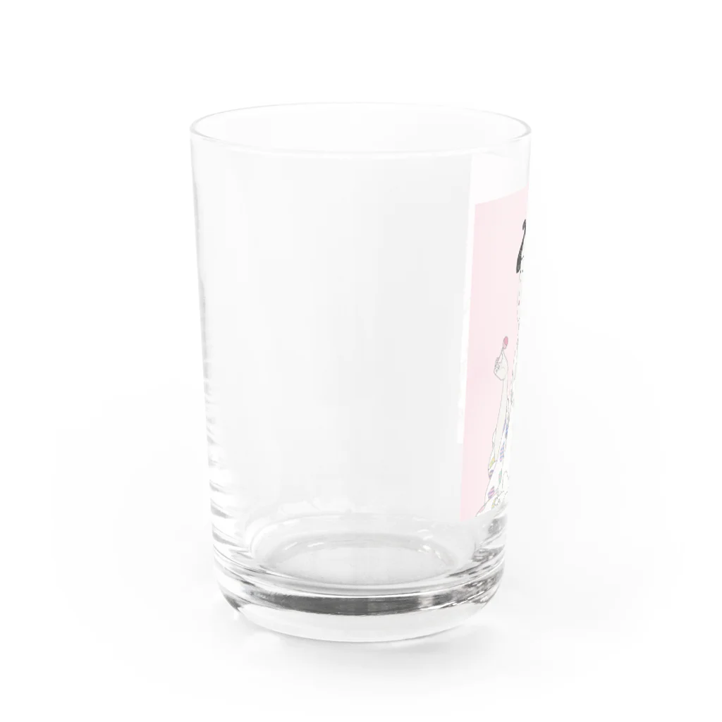 keeeeeep smilingの猫とチュッパチャプスと私 Water Glass :left