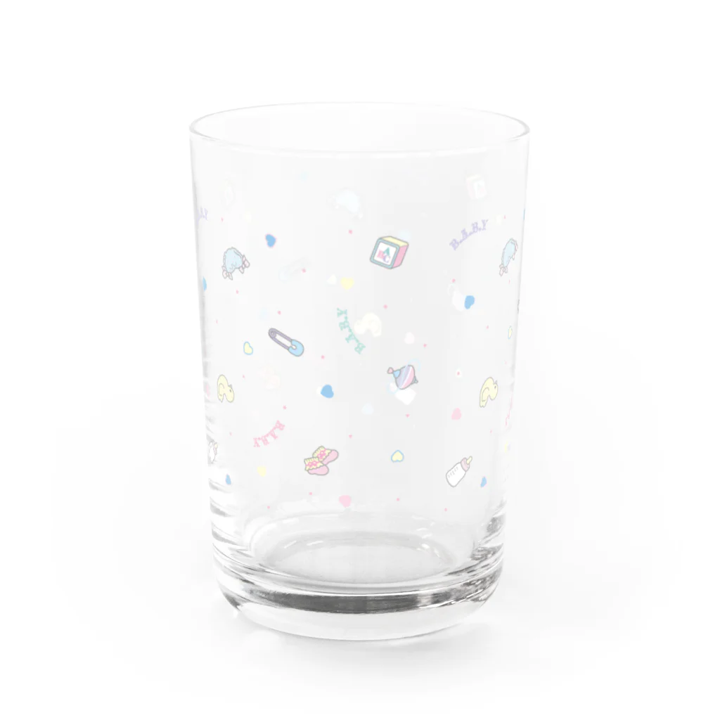 B.A.B.YのPUFF・PUFF・PARTY! / BABY WHITE柄（グラス用） Water Glass :left