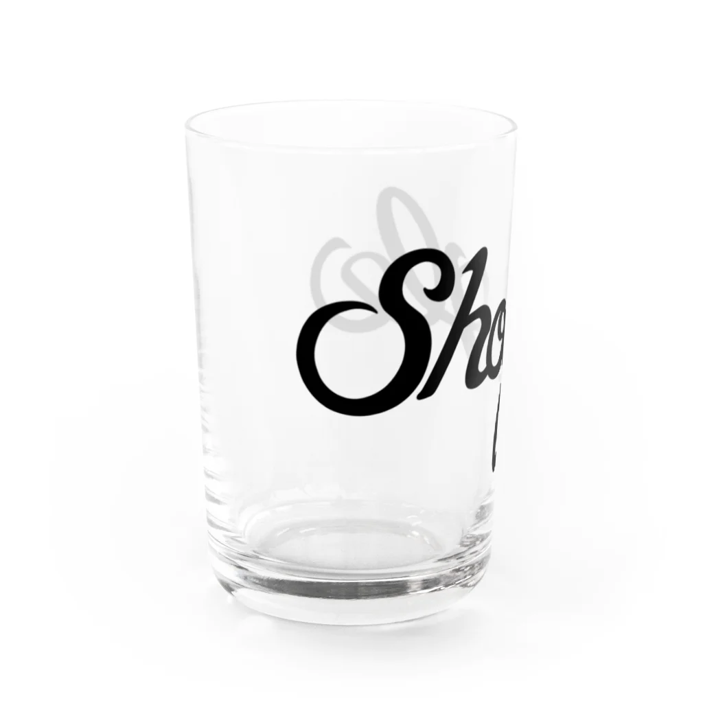 週刊少年ライジングサンズのシューグル(Shoogle)ロゴ 黒字 Water Glass :left