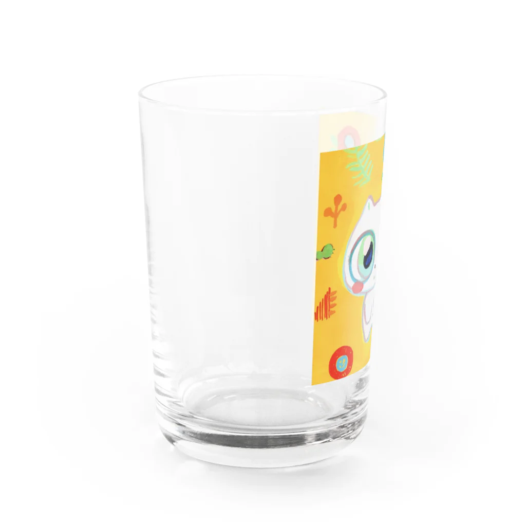 おやこのクロッキーのしろねこしろちゃん Water Glass :left