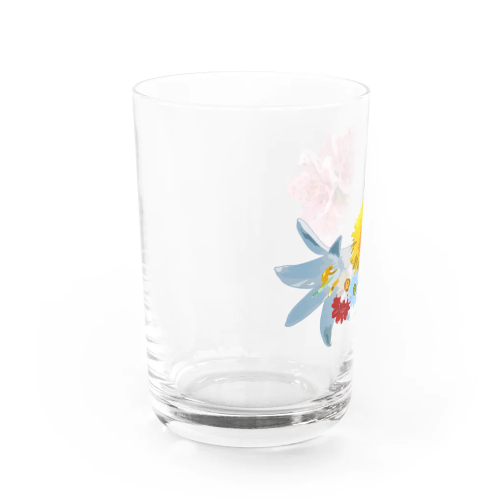 shi-chi Labo graph(詩一）の逆シンニョウの花々 Water Glass :left