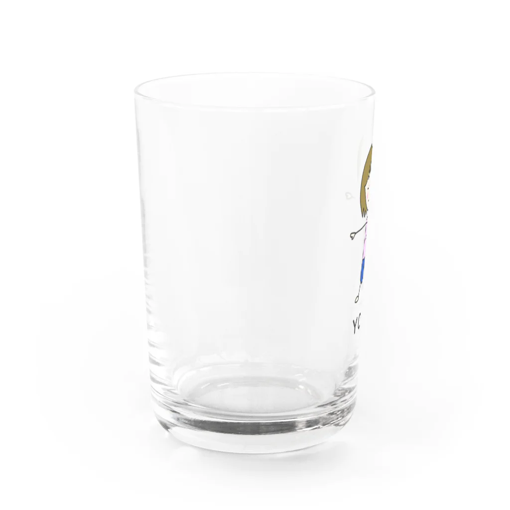 地球de遊ぼ。のヨガールasaちゃん(カラー) Water Glass :left
