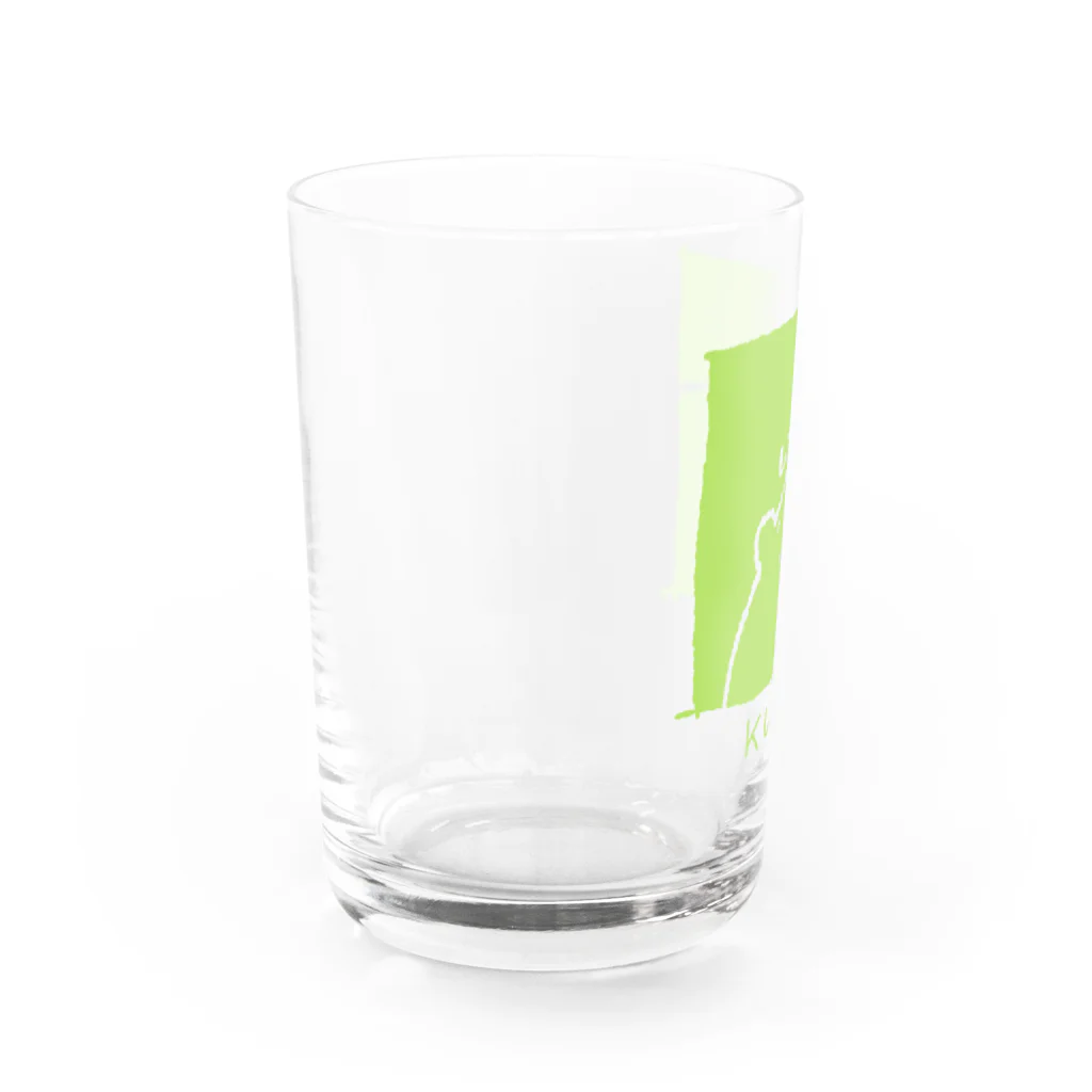まねきぐま屋さんのモノクロくま（グリーン） Water Glass :left
