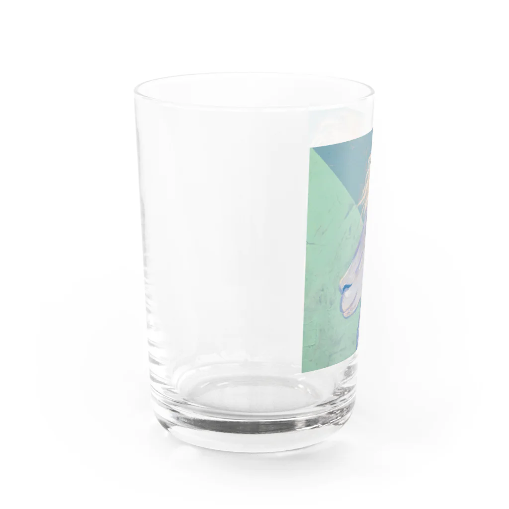 ろばぱかアニマルTシャツのイケてるアルパカ Water Glass :left