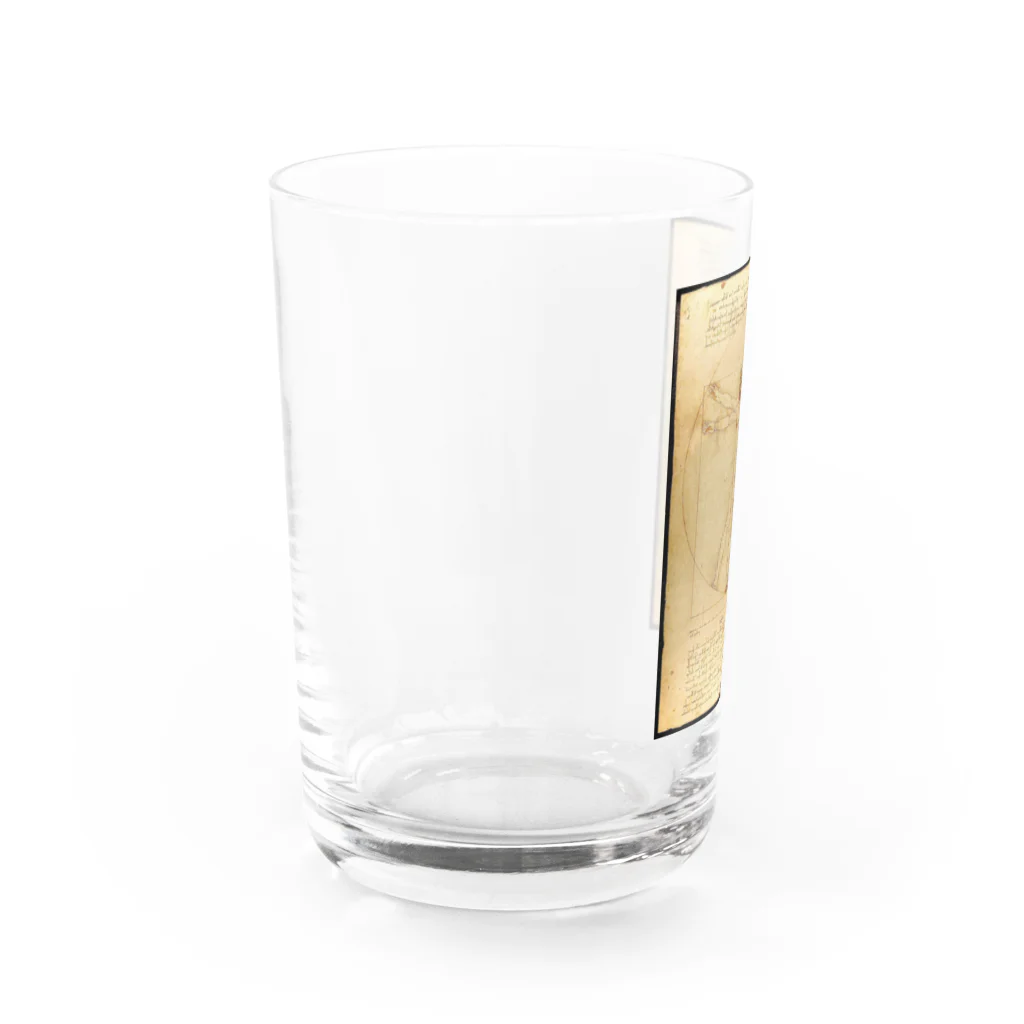 えとーの趣味商品店のレオナルド・ダ・ヴィンチの『ウィトルウィウス的人体図』 Water Glass :left