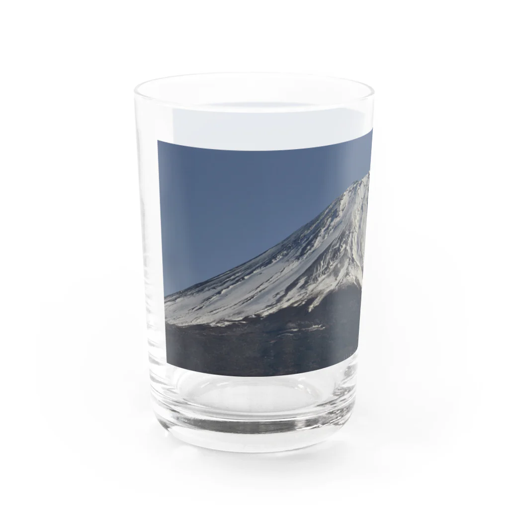 下田村の冠雪した富士山 Water Glass :left