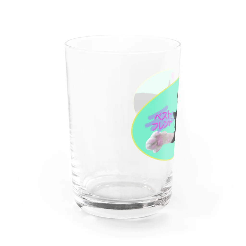 Kaeru Craftのベストフレンド ネコ丸とネズミ(グリーン) Water Glass :left