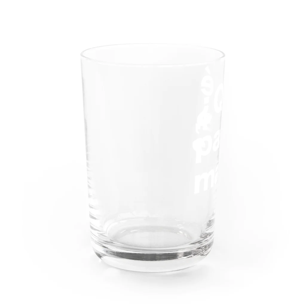 TシャツジャパンSUZURI店🇯🇵の¿Qué pasa,man?（ケパサメン）白文字 Water Glass :left