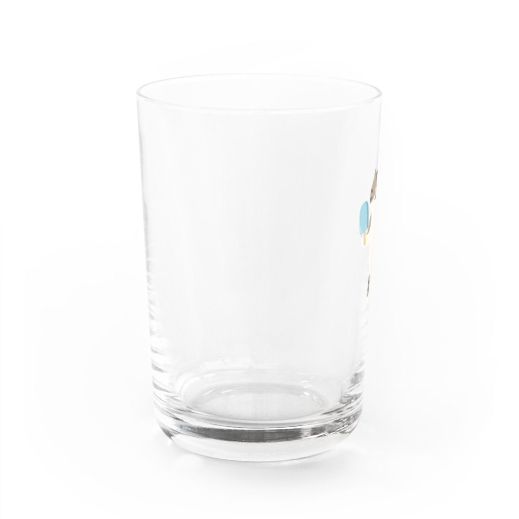 SUIMINグッズのお店のソーダアイスを意気揚々と運ぶねこ Water Glass :left
