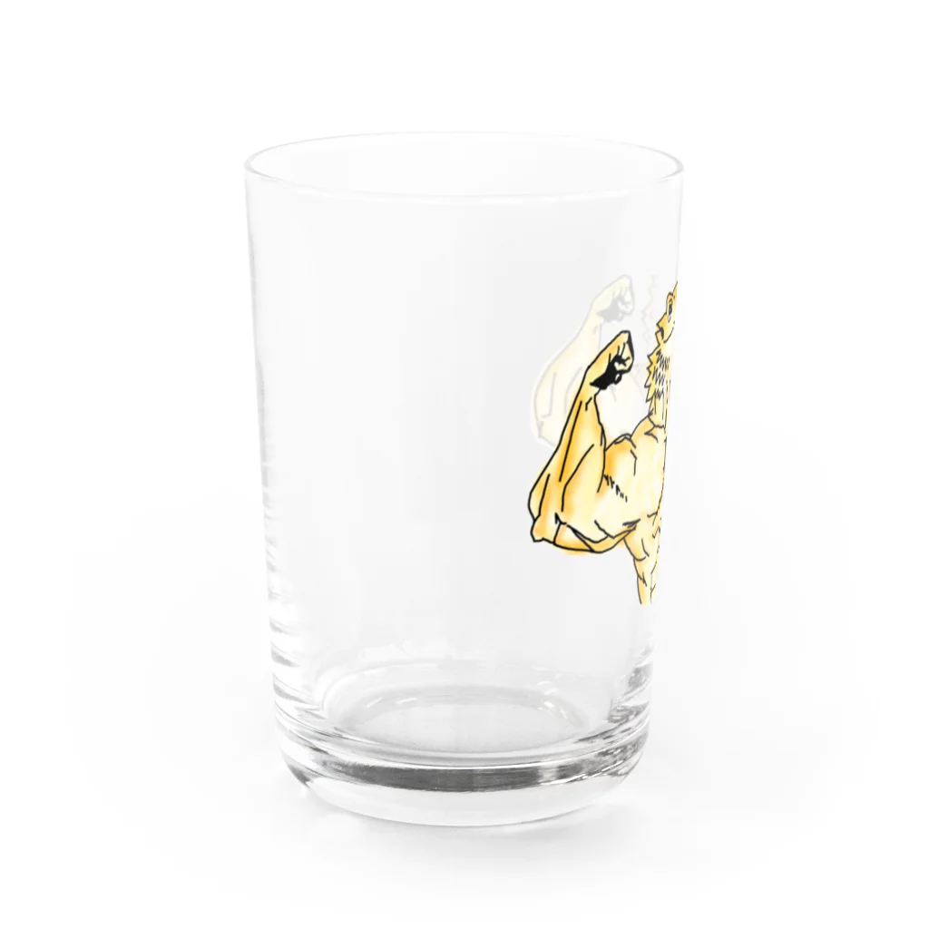 マッチョ系動物のマッチョのフトアゴくん Water Glass :left