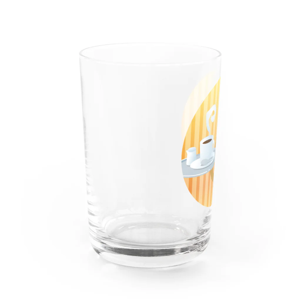 雑貨屋きゅう＠suzuri支店のねこオーナーのコーヒー Water Glass :left