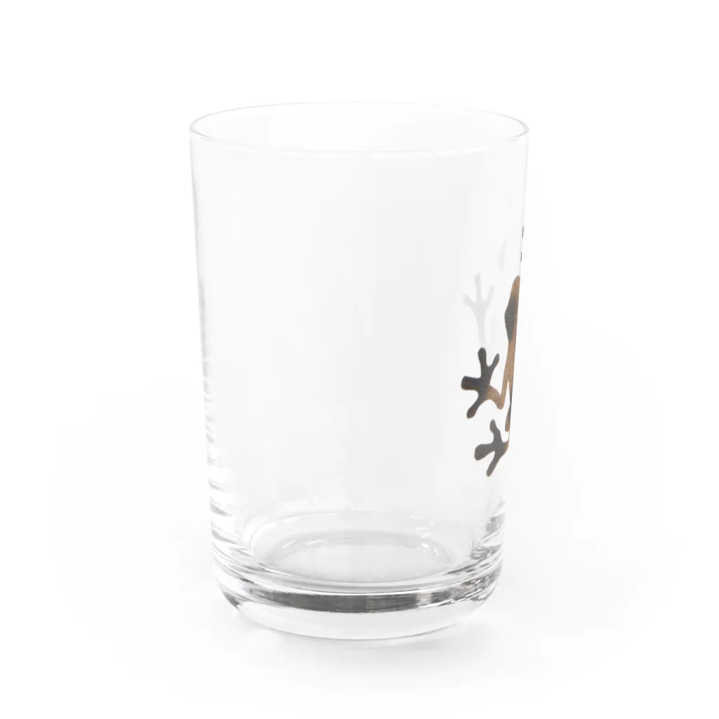 ツバメ堂の茶色いカエル Water Glass :left