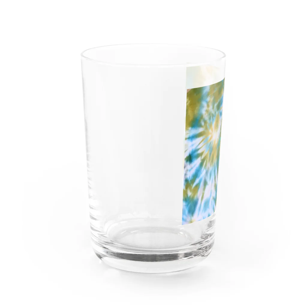 Mix pallet りょうのタイダイ染めプリント　黄緑×水色 Water Glass :left