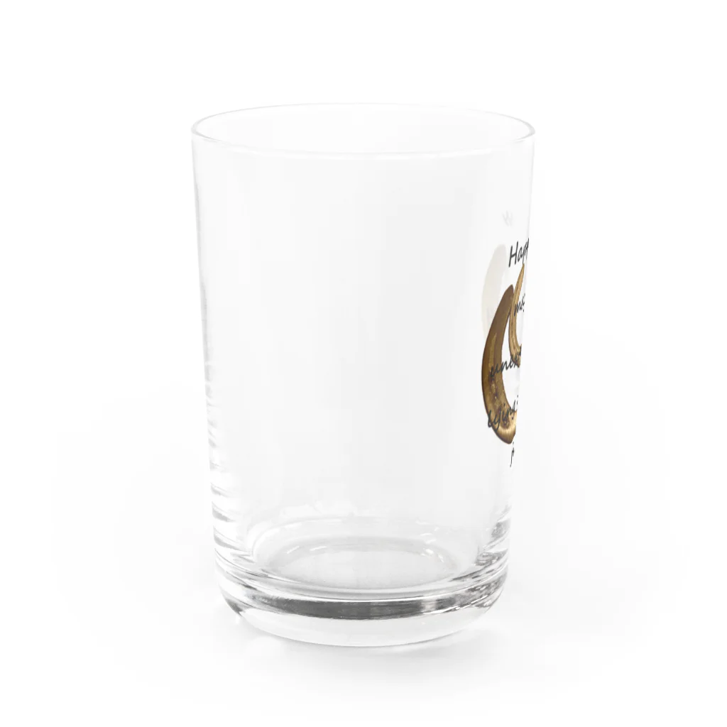 daddyranchの幸福は足元に（黒） Water Glass :left