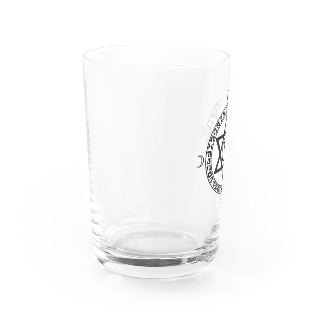 KIKITEKI_LABORATORYの魔法陣×六芒星×目玉 BLACK Water Glass :left