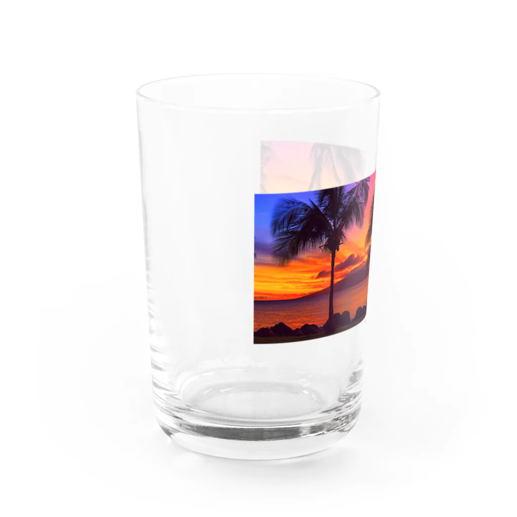 アロハスタイルハワイのハワイ サンセット パノラマ Water Glass :left