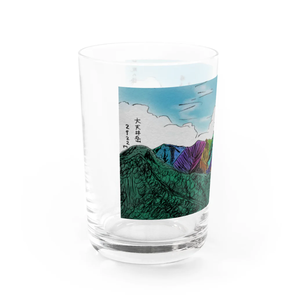 Lunannieの涸沢ヒュッテから見える山々 Water Glass :left