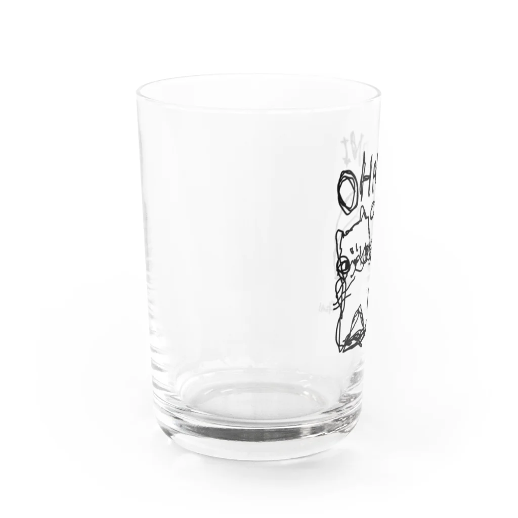 へなちょこマンの歯を磨きながら左手で描いたオハモニ cat Water Glass :left