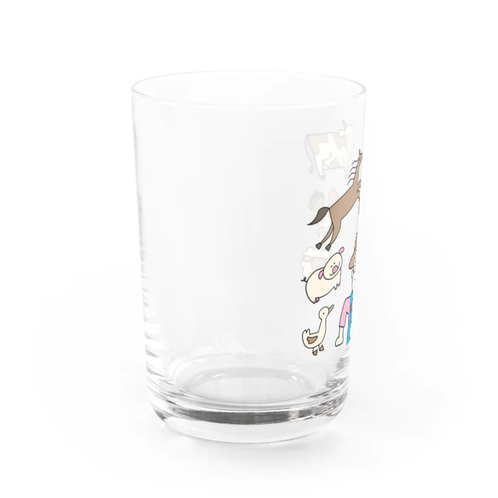 aiai_eigoのOld MacDonald had a farm【親子英語応援Tシャツ・グッズ】 Water Glass :left