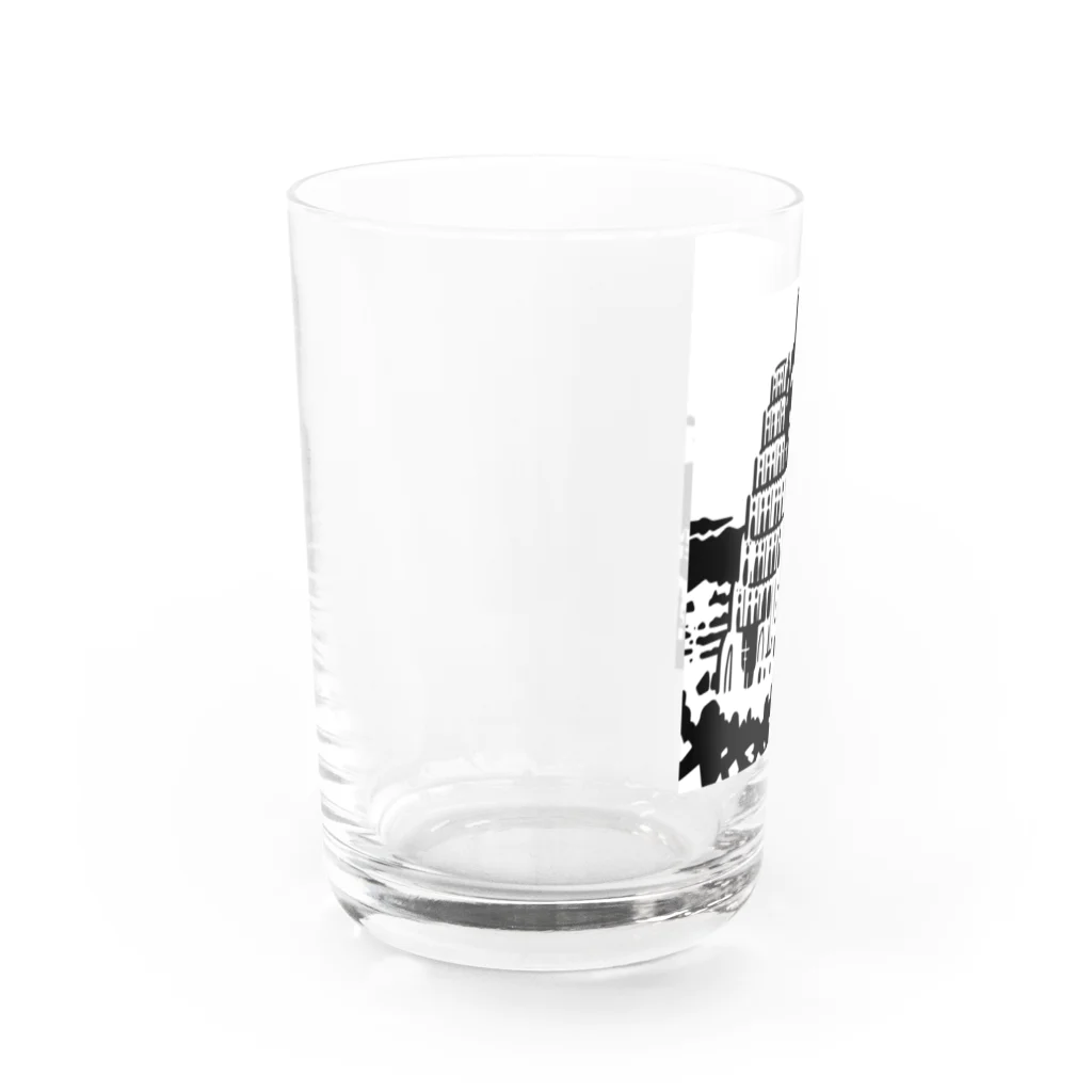 山形屋米店のピーテル・ブリューゲル作 『バベルの塔』 Water Glass :left