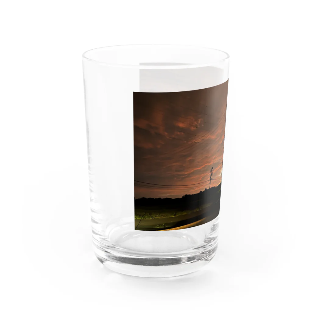 jf_railwayの目が覚めるような朝焼け Water Glass :left