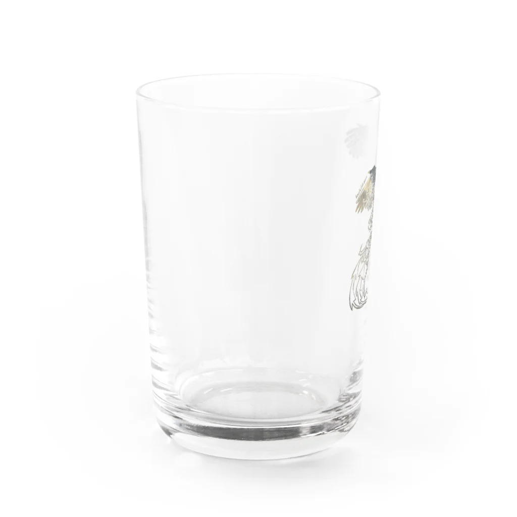 消しゴムはんこ八里半の伝説の鳥 Water Glass :left