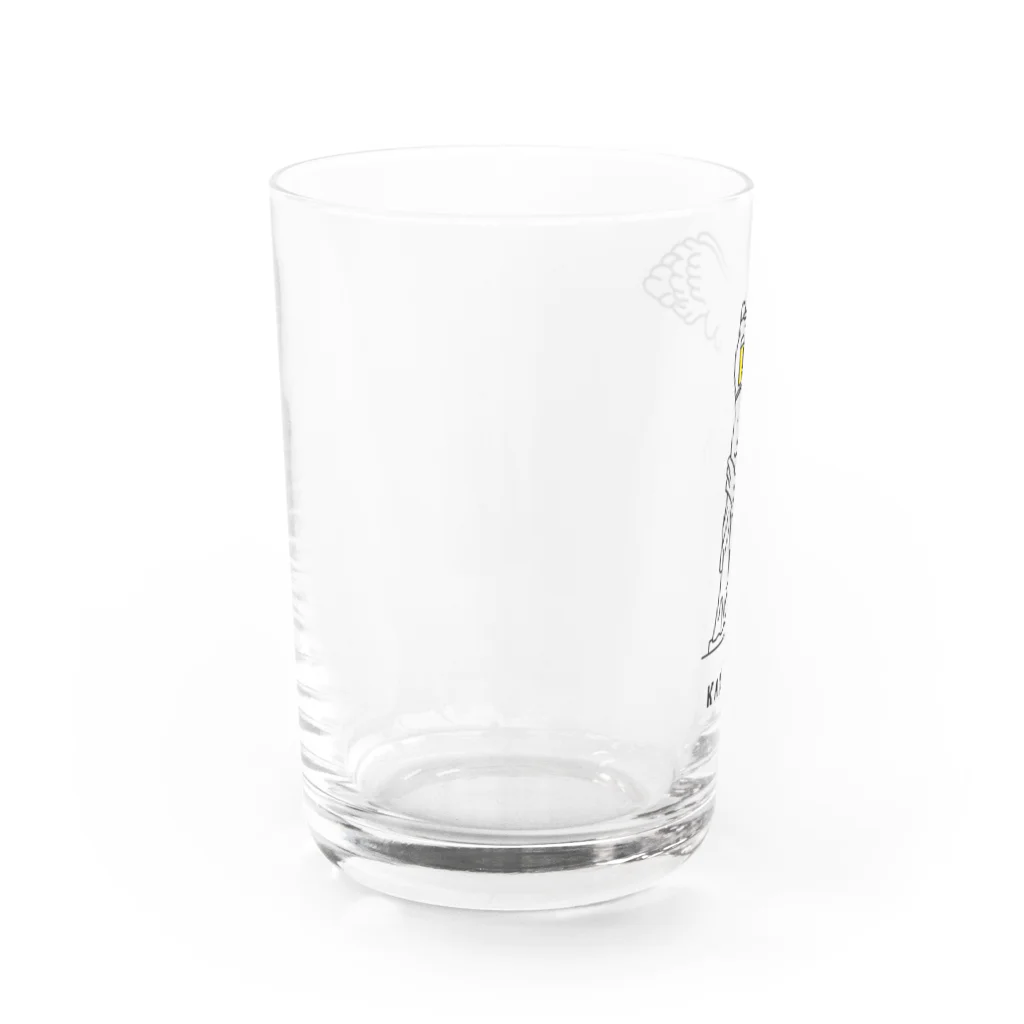 ビールとアート TM-3 Designの彫刻 × BEER（サモトラケのニケ）黒線画 Water Glass :left