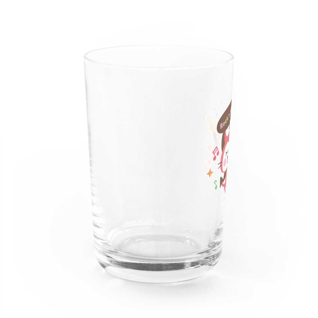 ミニマムユニヴァース@SUZURIのデビねこくん グラス ロックンロール Water Glass :left
