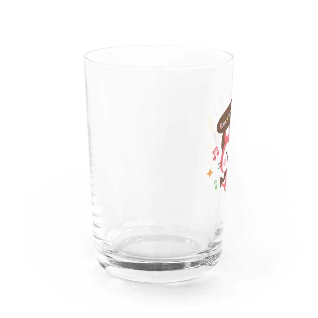 ミニマムユニヴァース@SUZURIのデビねこくん グラス ロックンロール Water Glass :left