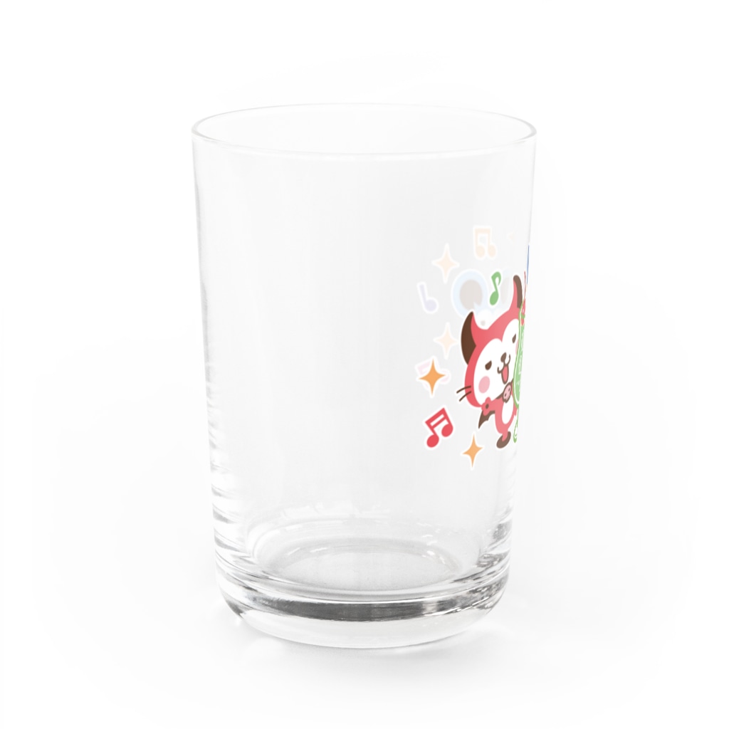 ミニマムユニヴァース@SUZURIのデビねこくんとデビねずちゃん グラス クリームソーダ Water Glass :left