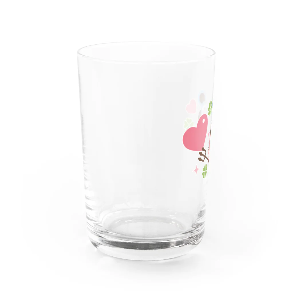 ミニマムユニヴァース@SUZURIのデビねこくんとデビねずちゃん グラス ハート Water Glass :left