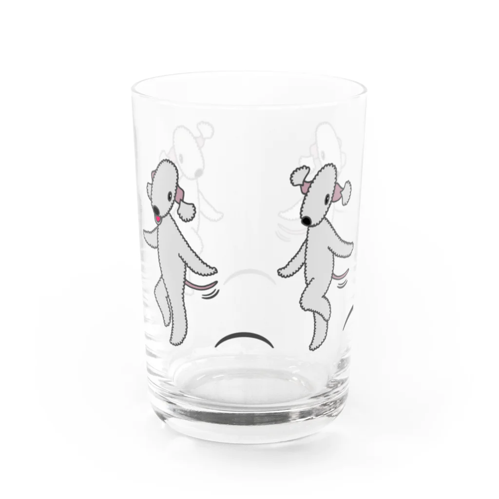 ベドリントンテリアのワホワホショップのスキップ(ブルーVer.) Water Glass :left