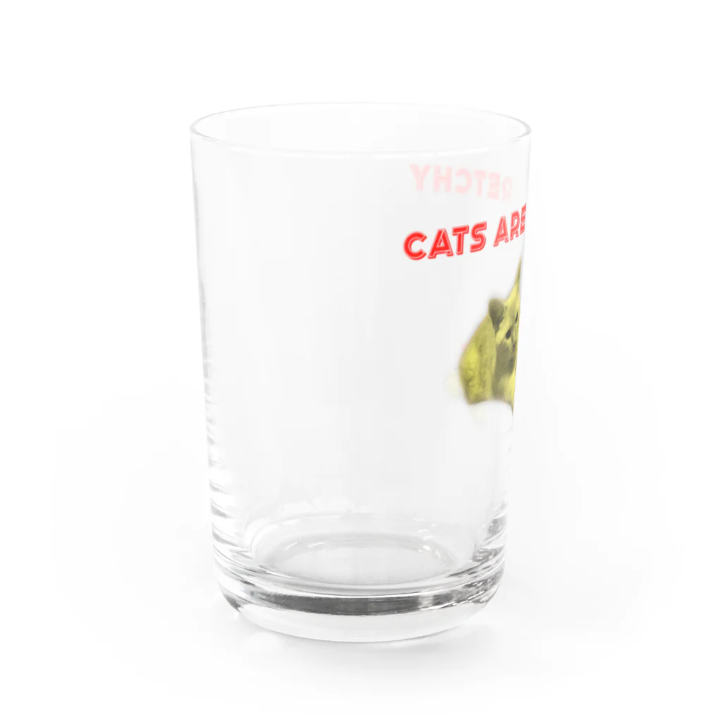 イエネコの猫は伸びる Water Glass :left